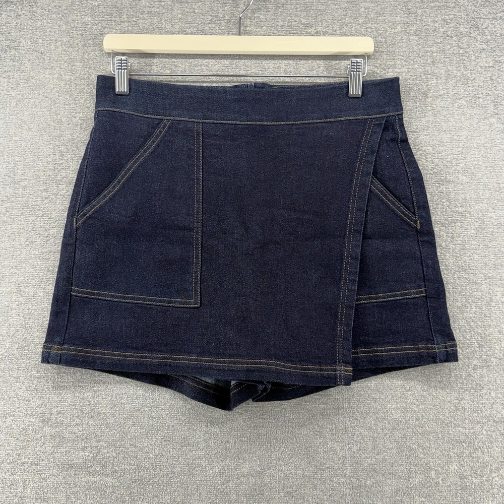 Kut from the Kluth Avril Skort Women Size 6 Dark Blue Denim Casual Zip